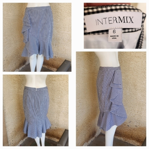 INTERMIX‎ Sylvia Ruffle Front Gingham Skirt - Picture 2 of 2